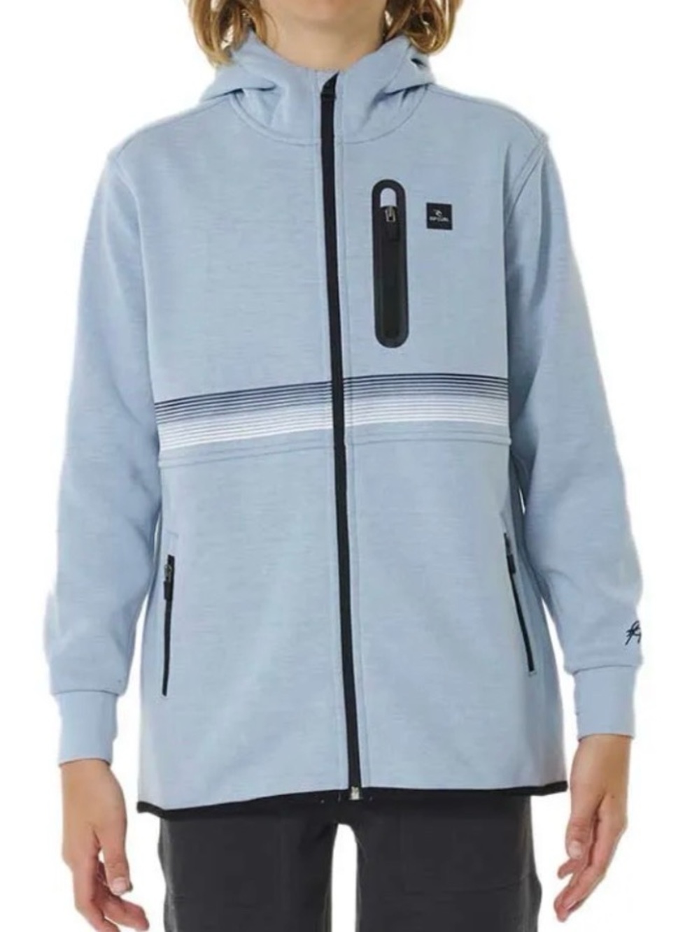 Rip Curl Anti Series Departed Full Zip Blue Sweatshirt Boys Size 12